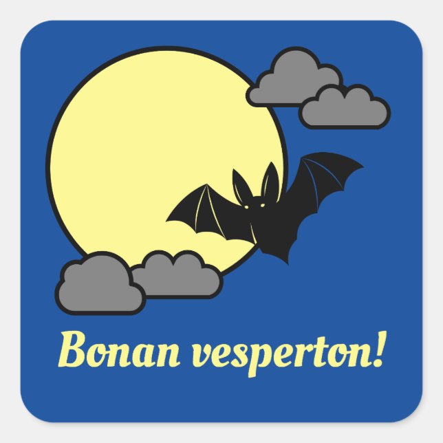 Bonan vesperton! square sticker (Front)
