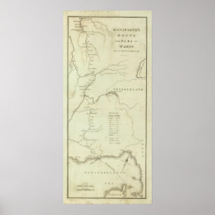 Bonaparte's Route from Elba to Paris Poster