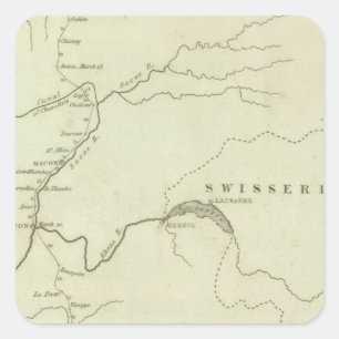 Bonaparte's Route from Elba to Paris Square Sticker