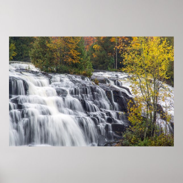 Bond Falls In Autumn Near Paulding, Michigan Poster (Front)