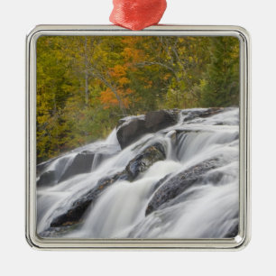 Bond Falls on the Middle Fork of the Ontonagon Metal Tree Decoration