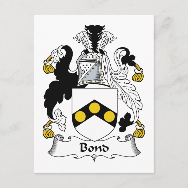 Bond Family Crest Postcard (Front)