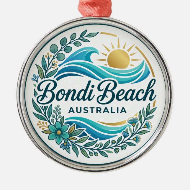 Bondi Beach Australia Metal Tree Decoration (Front)