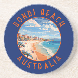 Bondi Beach Australia Travel Art Vintage Coaster
