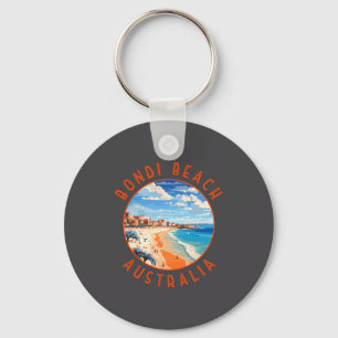 Bondi Beach Australia Travel Art Vintage  Key Ring
