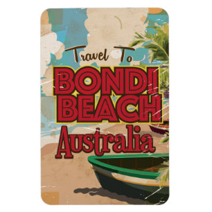 Bondi Beach Australia Vintage vacation Poster Magnet