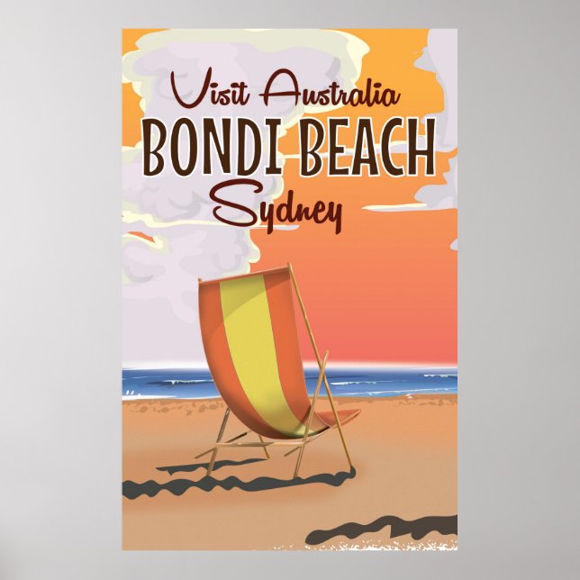 Bondi Beach retro Travel Poster (Front)