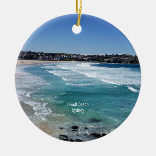 Bondi Beach, Sydney, Australia Ceramic Tree Decoration (Front)