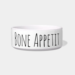 Bone Appetit funny dog puppy pet bowl quote saying