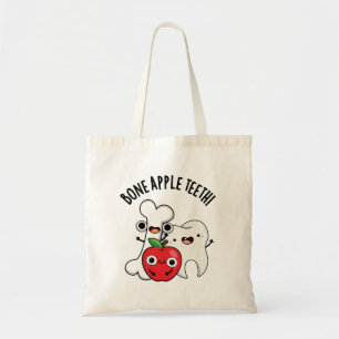Bone Apple Teeth Funny Bona Appetit Pun  Tote Bag