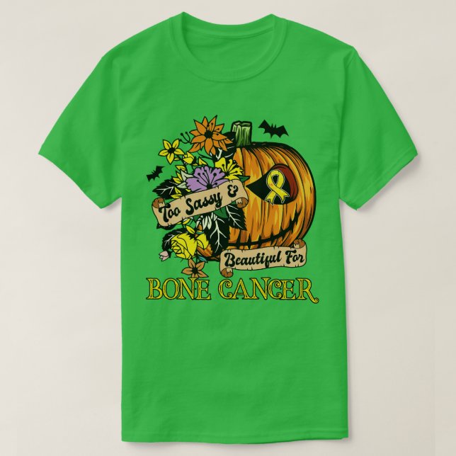 Bone Awareness retro halloween scary pumpkin head T-Shirt (Design Front)