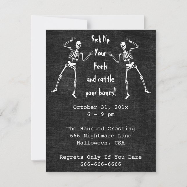 Bone Boogie Halloween Invitation (Front)
