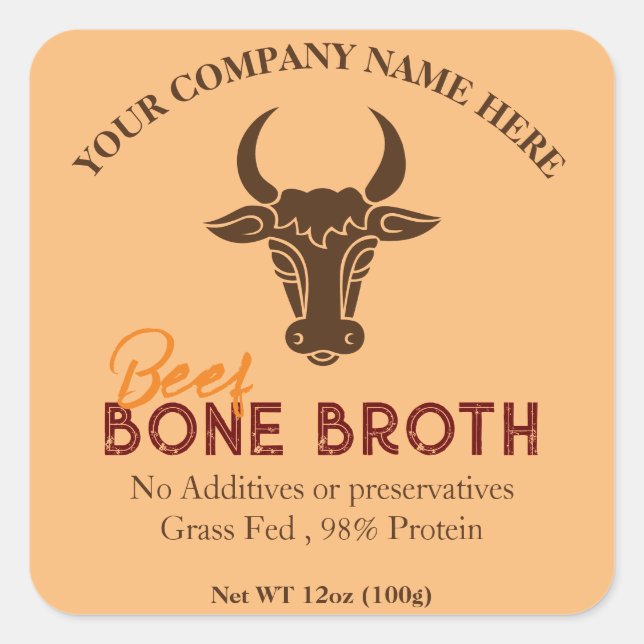Bone Broth Container Label Sticker (Front)