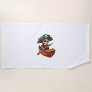 Bone Buccaneer � Funny Pirate Skull Beach Towel