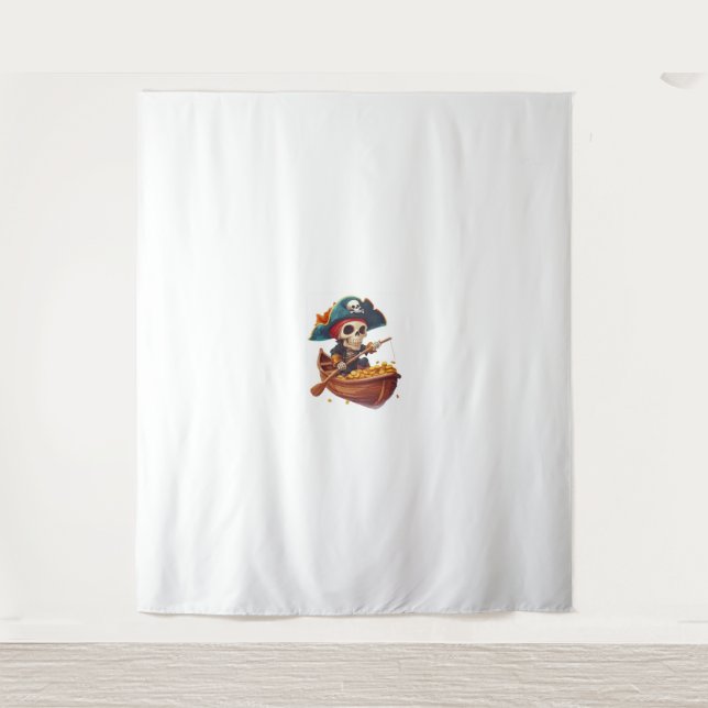 Bone Buccaneer – Funny Pirate Skull Tapestry (Front)