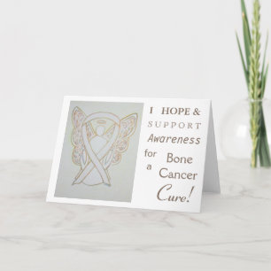 Bone Cancer Awareness Ribbon Angel Greeting Card
