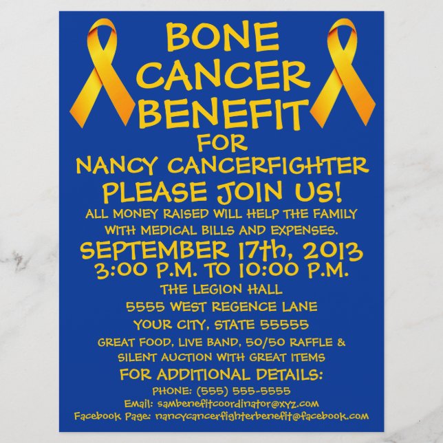 Bone Cancer Benefit Flyer (Front)