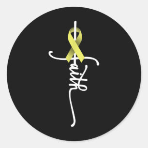 Bone Cancer Faith Sarcoma Bone Cancer Awareness Su Classic Round Sticker