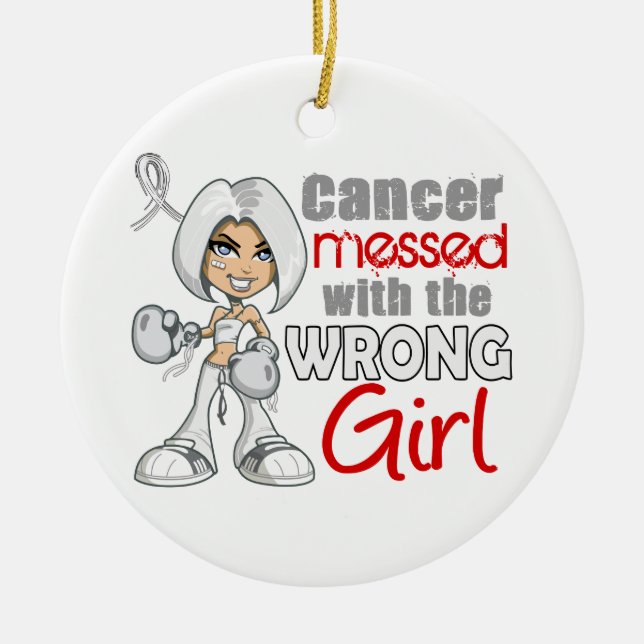 Bone Cancer Messed With Wrong Girl Ceramic Tree Decoration (Front)