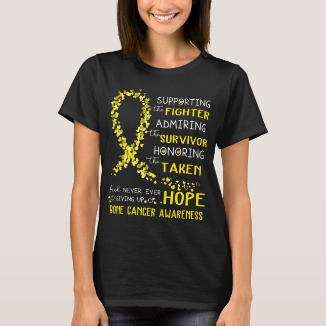 Bone Cancer Warrior Supporting Fighter T-Shirt (Front)