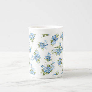 Bone China Mug-Blue Roses Mug