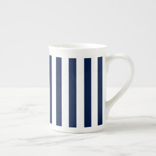 Bone China Mug-Navy & White Stripes Mug