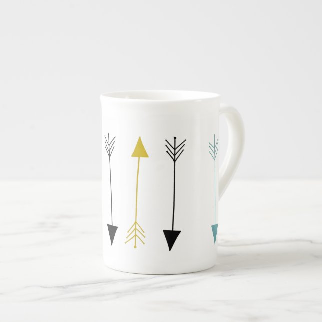 Bone China Mug - Tribal Arrows (Front Right)