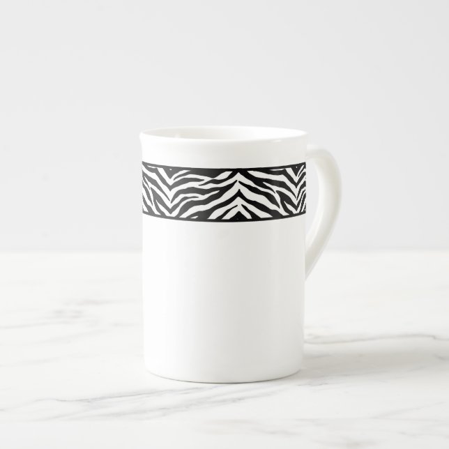 Bone China Mug-Zebra Print Bone China Mug (Front Right)