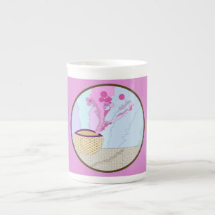 Bone China Tea Cup with Tea Steamer Art Design
