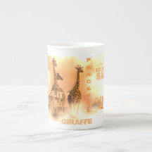 Bone China Unique Giraffes Mug