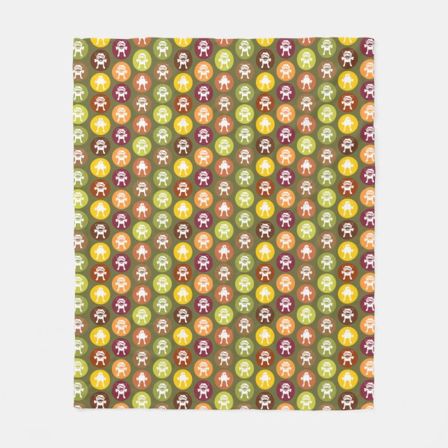 Bone! Circle Print Autumn Colours (Medium) Fleece Blanket (Front)