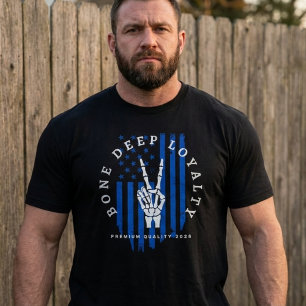 Bone Deep Loyalty Skeleton Hand USA Flag T-Shirt