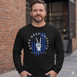 Bone Deep Loyalty Skeleton Hand USA Flag T-Shirt  Tri-Blend Shirt
