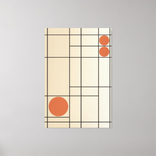 Bone Drift No. 1 Beige + Terracotta Geometric Art Canvas Print