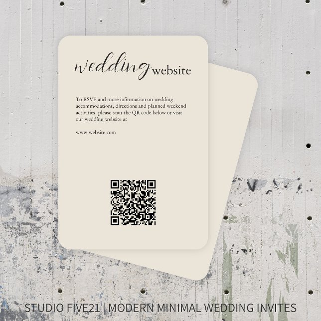 Bone • Elegant Modern Wedding Enclosure Card (Creator Uploaded)