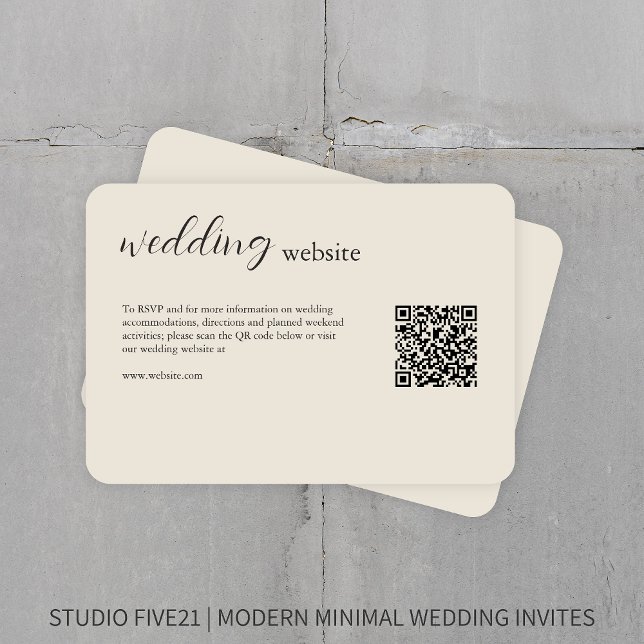 Bone • Elegant Modern Wedding Enclosure Card (Creator Uploaded)