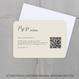 Bone • Elegant Modern Wedding RSVP Card