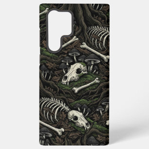 Bone Forest Floor – Dark Gothic Skull & Mushroom Samsung Galaxy Case