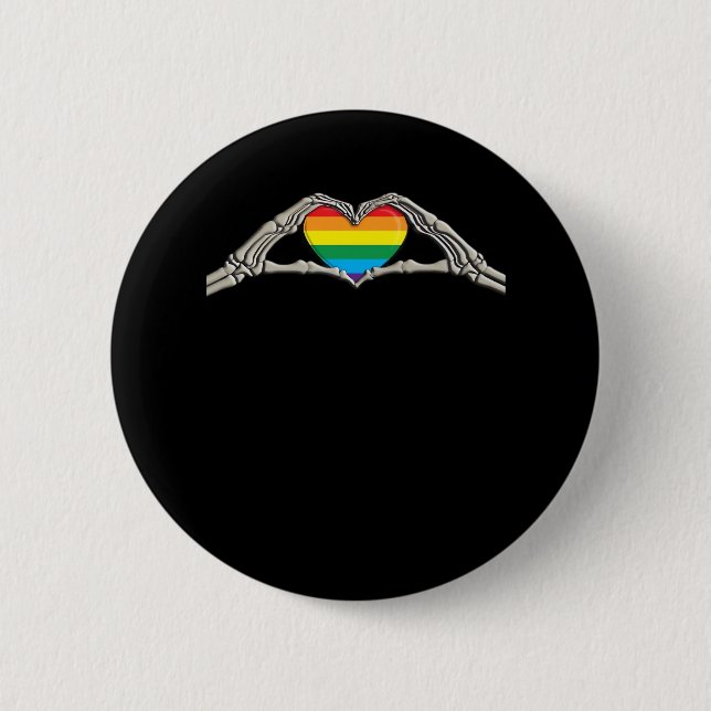 Bone Hands Heart Active 6 Cm Round Badge (Front)