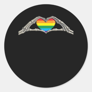 Bone Hands Heart Active Classic Round Sticker