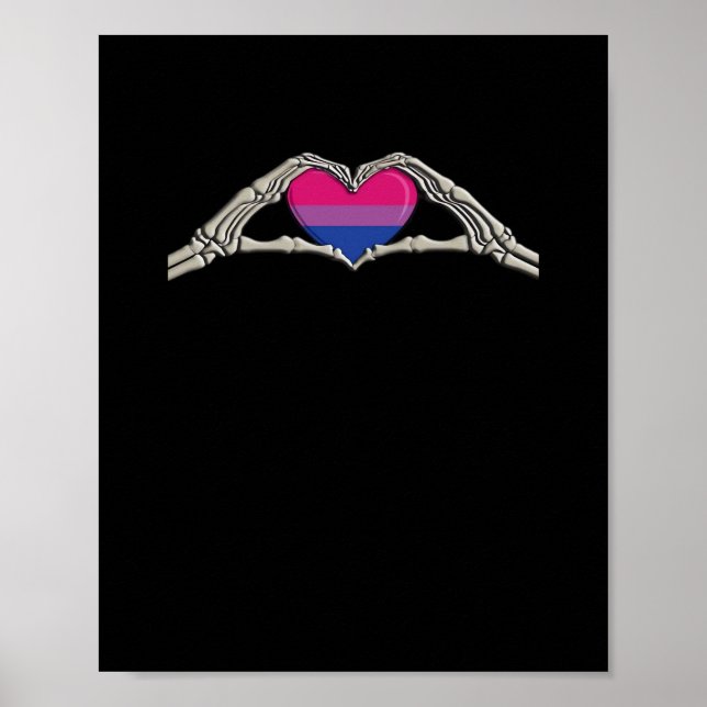 Bone Hands Heart Bisexual Goth Poster (Front)