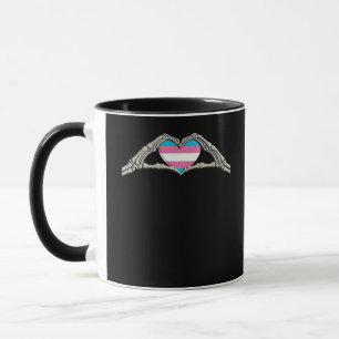 Bone Hands Heart Transgender Goth Minimal Style Mug