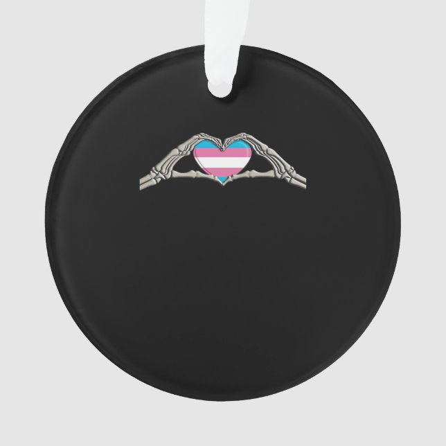 Bone Hands Heart Transgender Goth Ornament (Front)