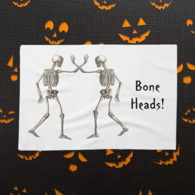 Bone Heads Skeleton Halloween Kitchen Towel (Bone Heads Skeleton Halloween Kitchen Towel)