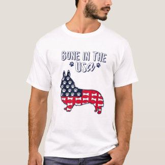 Bone In The USA Corgi 4Th Of July T-Shirt