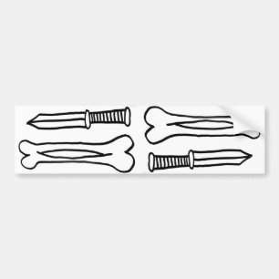 Bone Knife X 2 Bumper Sticker