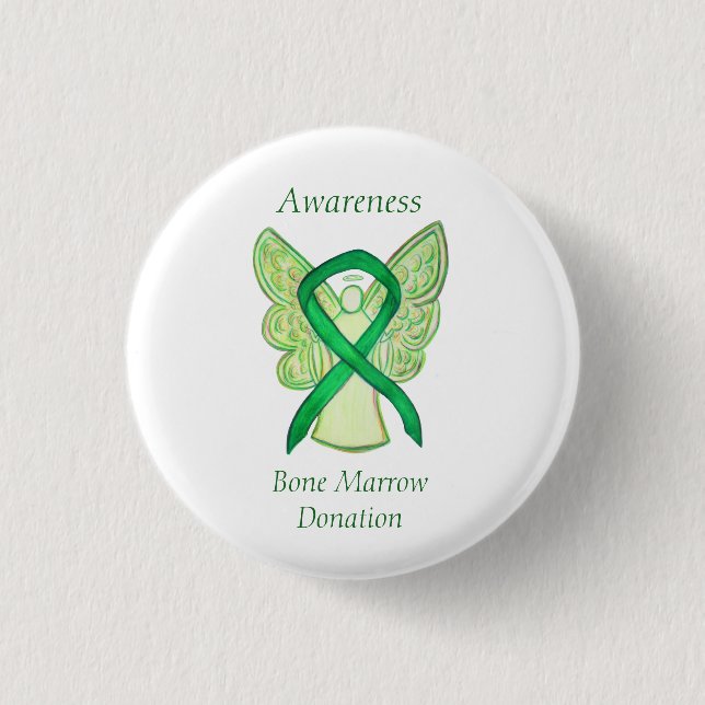 Bone Marrow Donation Awareness Angel Ribbon Pin (Front)