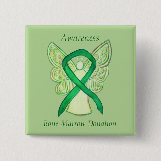 Bone Marrow Donation Awareness Angel Ribbon Pin (Front)