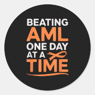 Bone marrow orange ribbon acute myeloid leukaemia classic round sticker