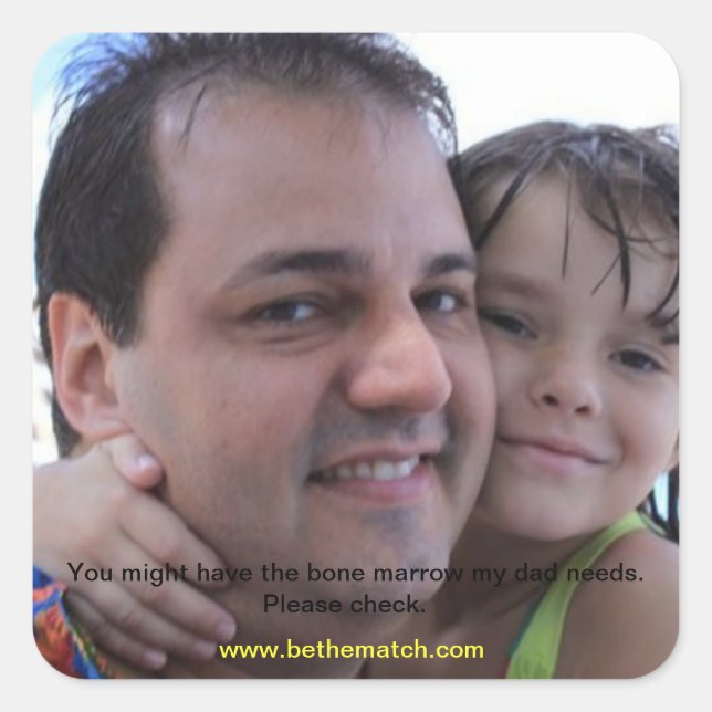 bone marrow registry square sticker (Front)